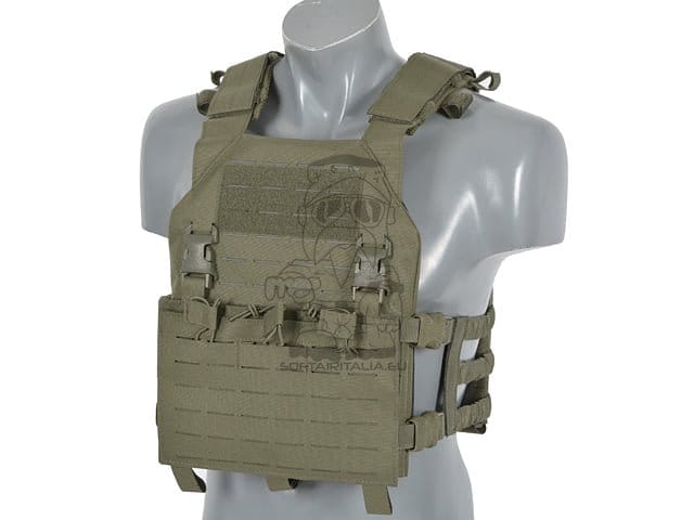 Gilet tattico Plate Carrier Buckle-Up con porta caricatori AR15/AK Ranger Green di 8FIELDS