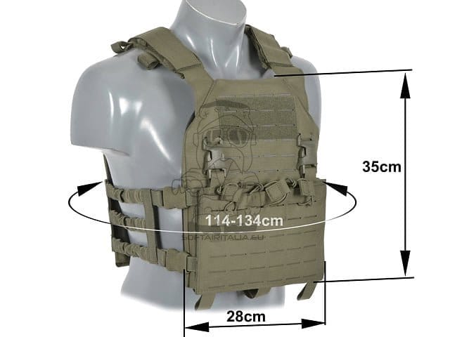 Gilet tattico Plate Carrier Buckle-Up con porta caricatori AR15/AK Ranger Green di 8FIELDS