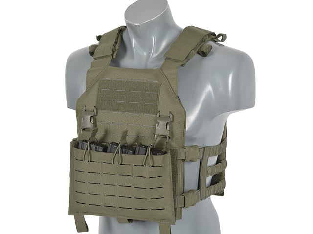 Gilet tattico Plate Carrier Buckle-Up con porta caricatori AR15/AK Ranger Green di 8FIELDS