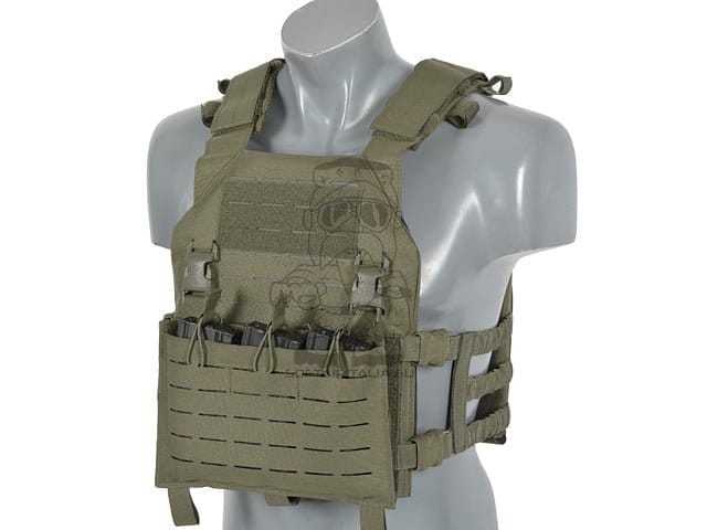 Gilet tattico Plate Carrier Buckle-Up con porta caricatori AR15/AK Ranger Green di 8FIELDS