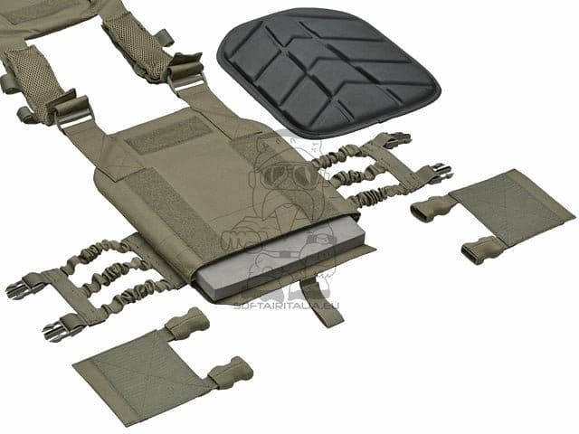 Gilet tattico Plate Carrier Buckle-Up con porta caricatori AR15/AK Ranger Green di 8FIELDS