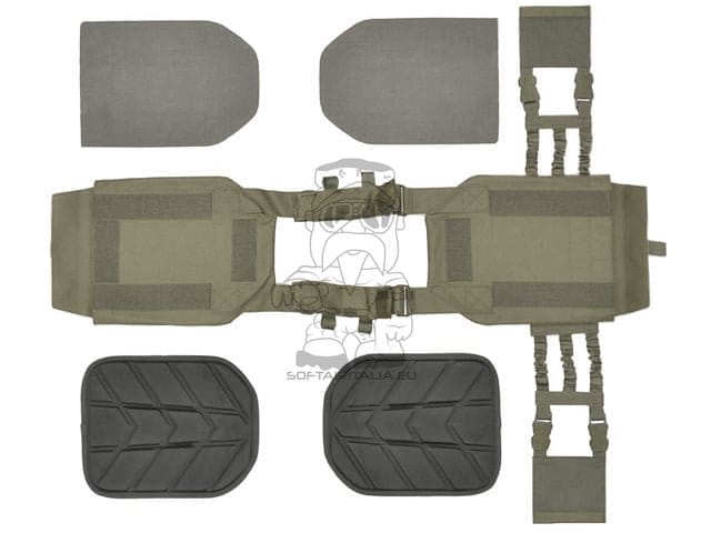 Gilet tattico Plate Carrier Buckle-Up con porta caricatori AR15/AK Ranger Green di 8FIELDS