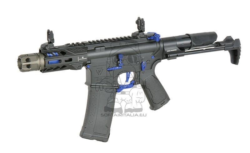Fucile elettrico Strike Industries 4" Raiders Competition PDW blu di EMG