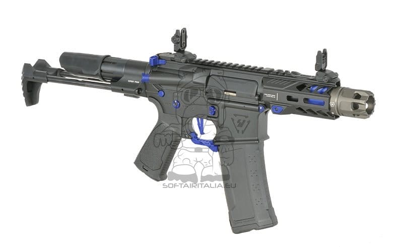 Fucile elettrico Strike Industries 4" Raiders Competition PDW blu di EMG