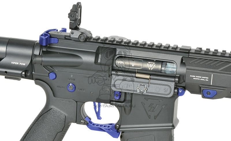 Fucile elettrico Strike Industries 4" Raiders Competition PDW blu di EMG