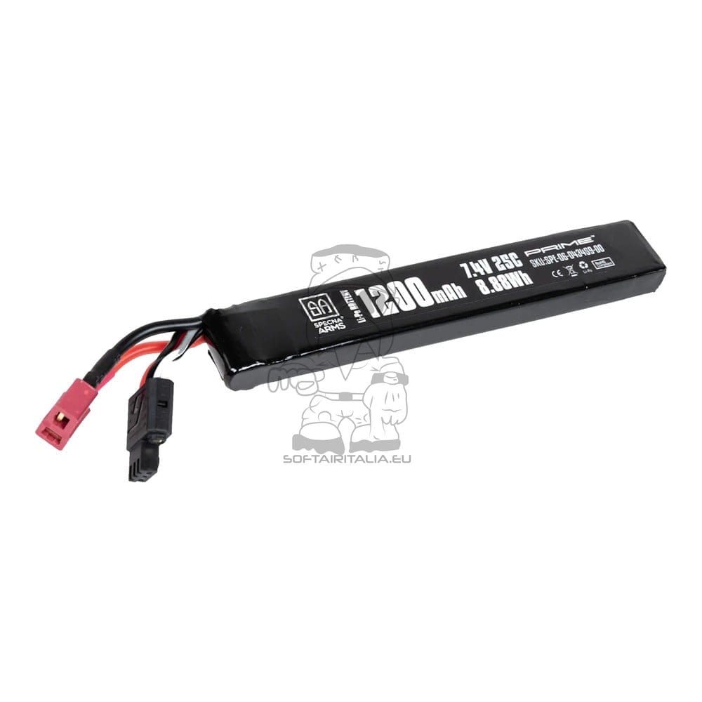 Batteria Li-Po 7.4V x 1200mAh 25C Stick Deans Mini G-Tech di SPECNA ARMS
