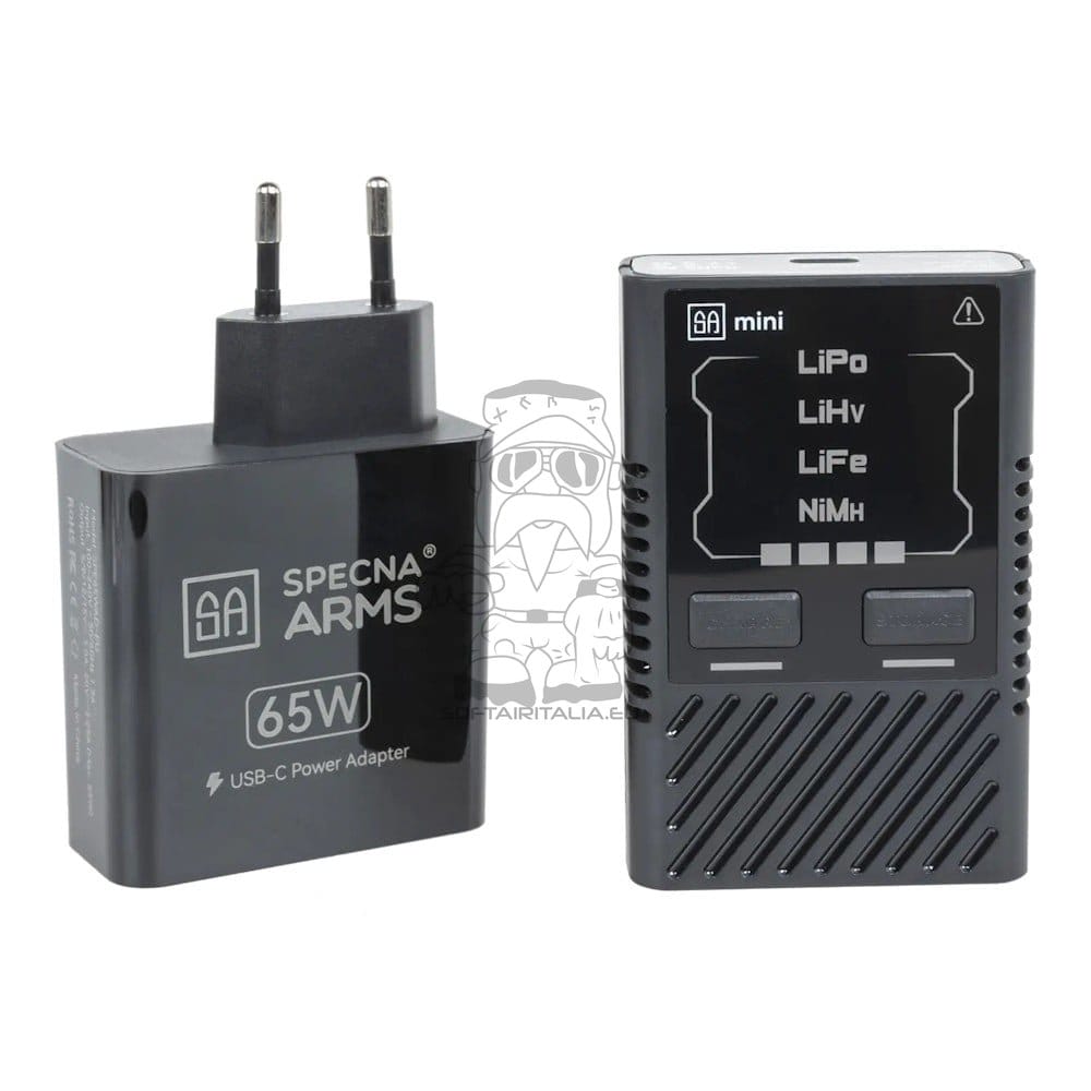 Mini Caricabatterie Li-Po/Li-Fe/Ni-Mh USB-C con alimentatore 65W di SPECNA ARMS