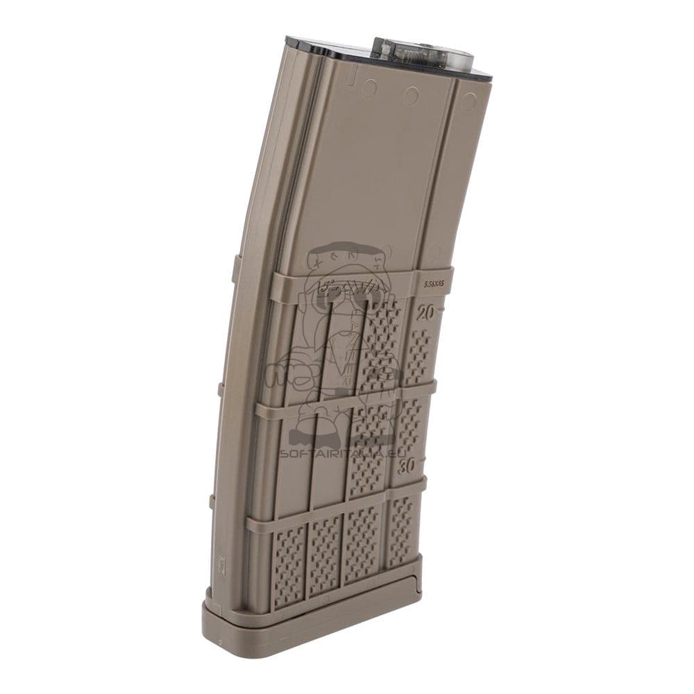 Caricatore Mid-Cap Lancer L5Awm 5.56 190 colpi tan di CYMA