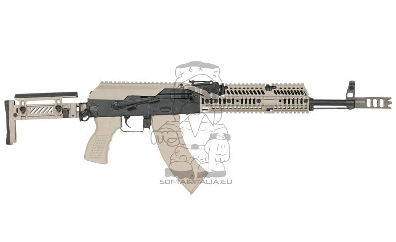 Replica Fucile AKM Tattico con ETU Eshooter GEN-2 Tan di CYMA PLATINUM