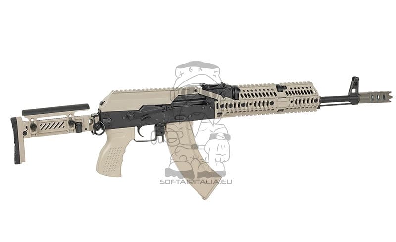 Replica Fucile AKM Tattico con ETU Eshooter GEN-2 Tan di CYMA PLATINUM
