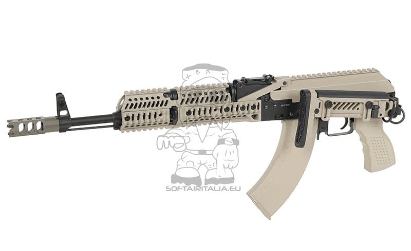 Replica Fucile AKM Tattico con ETU Eshooter GEN-2 Tan di CYMA PLATINUM