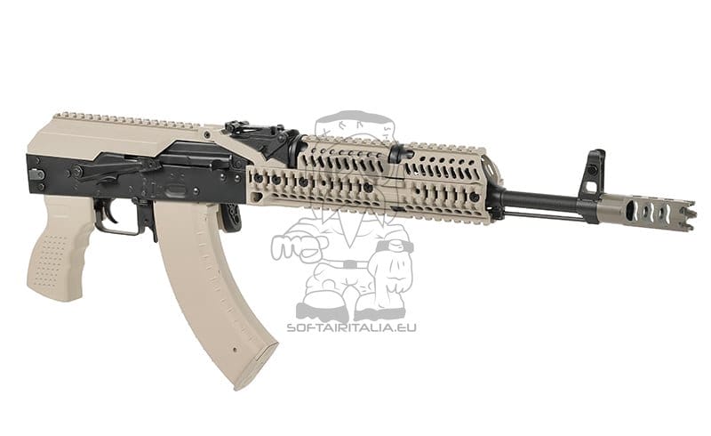 Replica Fucile AKM Tattico con ETU Eshooter GEN-2 Tan di CYMA PLATINUM
