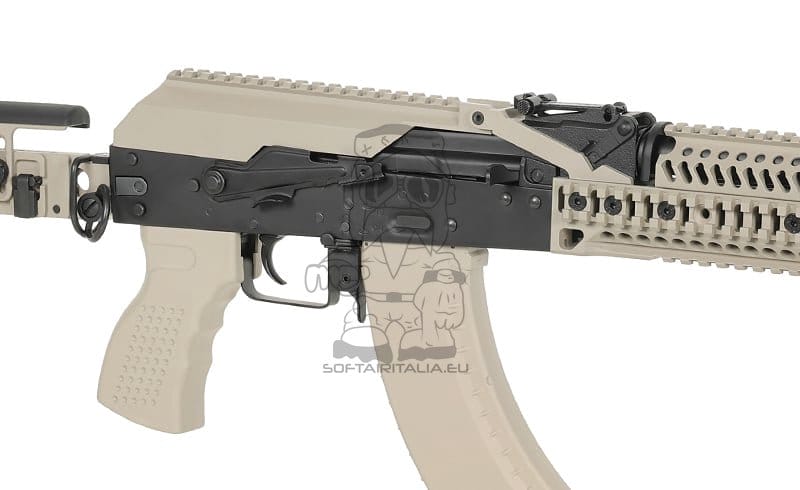 Replica Fucile AKM Tattico con ETU Eshooter GEN-2 Tan di CYMA PLATINUM