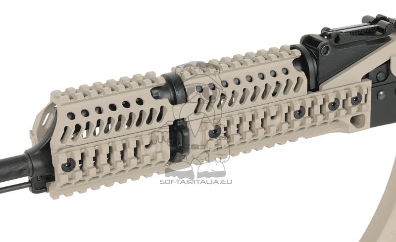 Replica Fucile AKM Tattico con ETU Eshooter GEN-2 Tan di CYMA PLATINUM