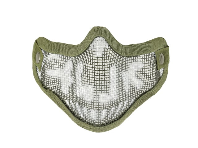 Maschera a rete in acciaio Teschio oliva di 8FIELDS