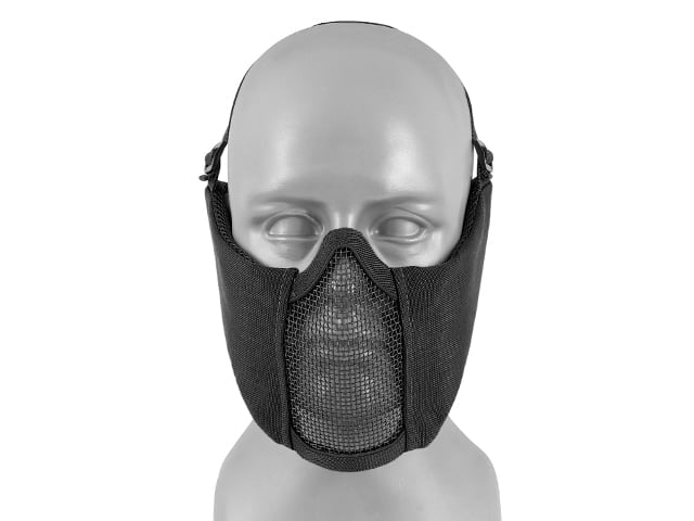 Maschera a rete low-profile con protezione guance e orecchie tipo A nera di 8FIELDS