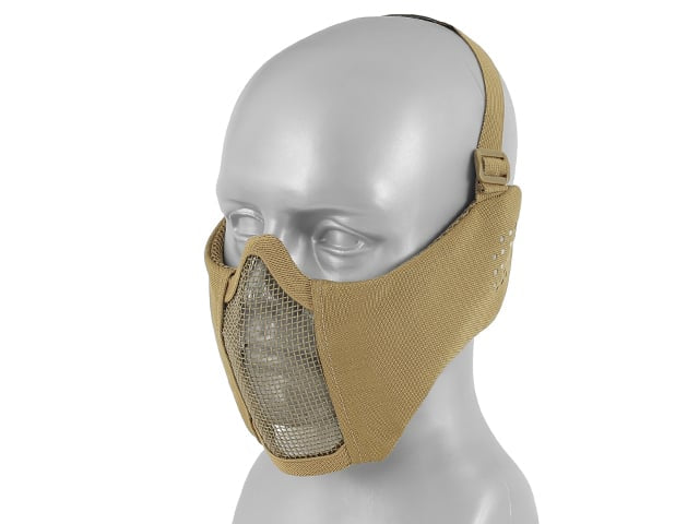 Maschera a rete low-profile con protezione guance e orecchie tipo A color Tan di 8FIELDS