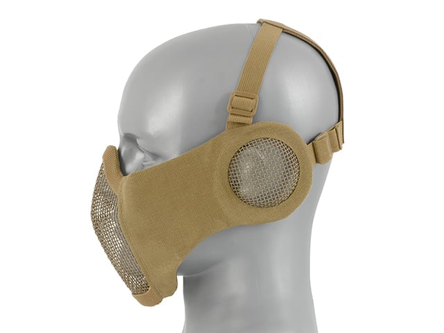 Maschera a rete a basso profilo con protezione guance e orecchie tipo B Tan di 8FIELDS