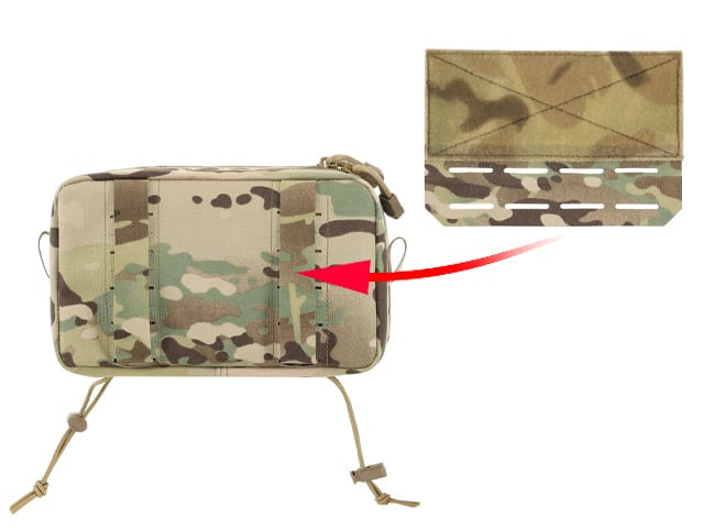 Tasca utility a due scomparti con pannello di montaggio taglio laser Multicamo di 8FIELDS