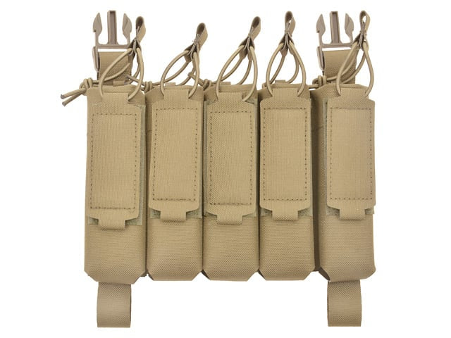 Tasca porta caricatori MP5 5 posti Buckle-Up Laser-Cut Tan di 8FIELDS