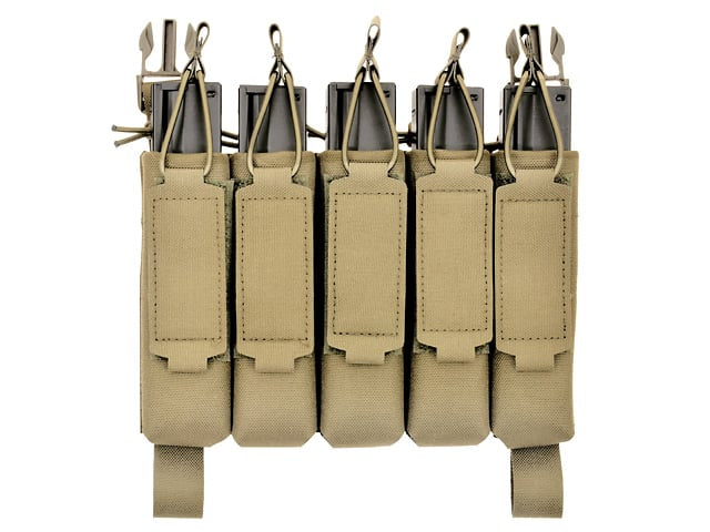 Tasca porta caricatori MP5 5 posti Buckle-Up Laser-Cut Tan di 8FIELDS