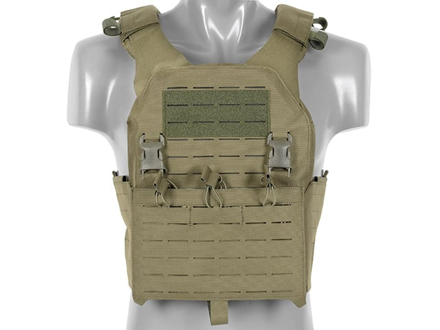 Plate Carrier QRF Laser-Cut Buckle Up con porta caricatori AR15/AK verde oliva di 8FIELDS