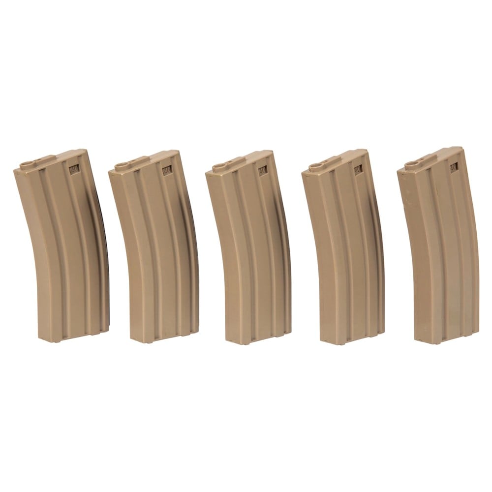 Set 5 Caricatori Mid-Cap 140 Colpi per Serie M4/M16 tan di SPECNA ARMS
