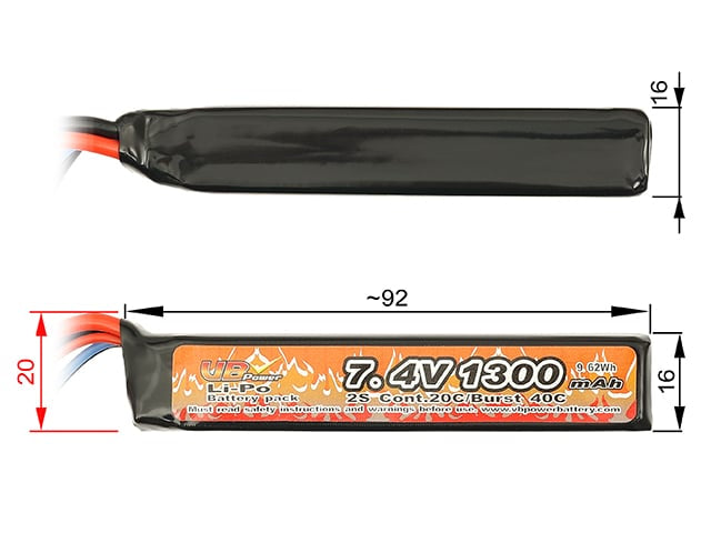 Batteria Li-Po 1300mAh 7,4V di VICTORY BATTERY