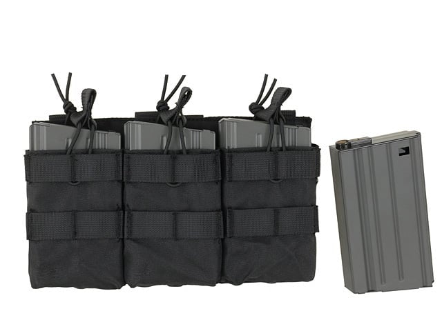 Triple Open Top 7.62 Mag Pouch - Black di 8FIELDS
