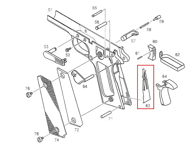Molla di scatto per pistola 1911 di KJW