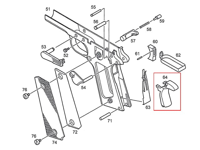 Grip Safety per Pistola 1911 di KJW