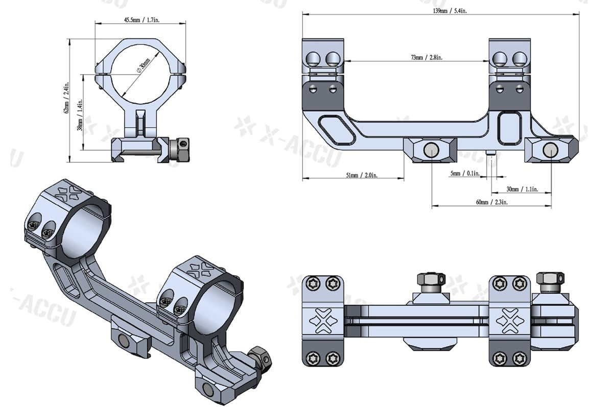 Mount per ottiche 0 MOA di VECTOR OPTICS