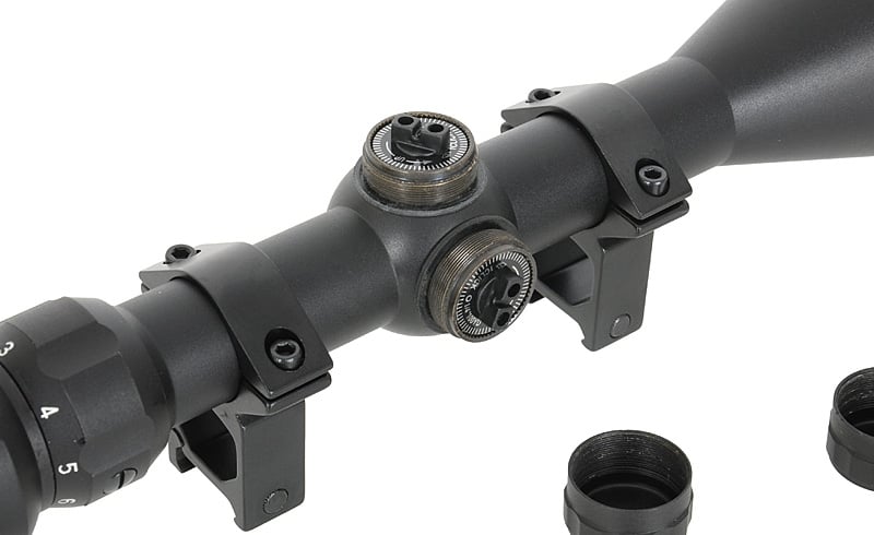 Ottica 3-9x50 con anelli di montaggio alti di PCS