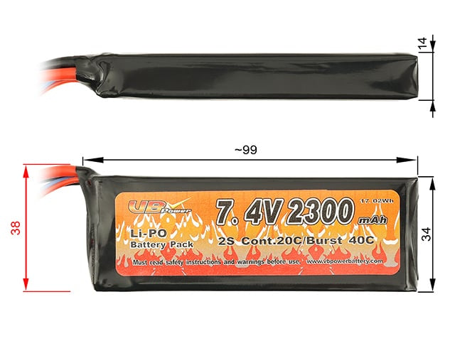 Batteria Li-Po 2300mAh 7,4V di VICTORY BATTERY