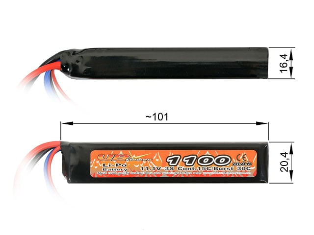 Batteria Li-Po 1100mAh 11,1V 15/30C di VICTORY BATTERY
