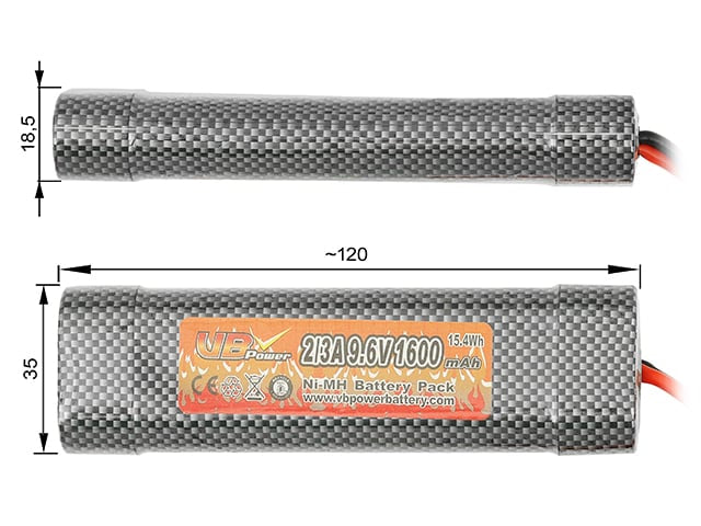 Batteria NiMH 1600mAh 9,6V di VICTORY BATTERY