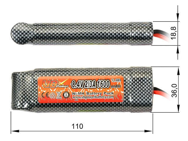 Batteria NiMH 1600mAh 8,4V - mini type di VICTORY BATTERY