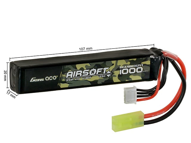 Batteria LiPo 1000mAh 11.1V di GENS ACE