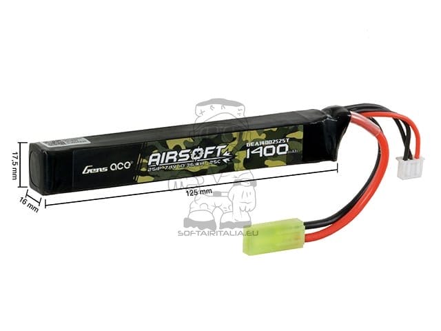 Batteria LiPo 1400mAh 2S1P 7.4V di GENS ACE