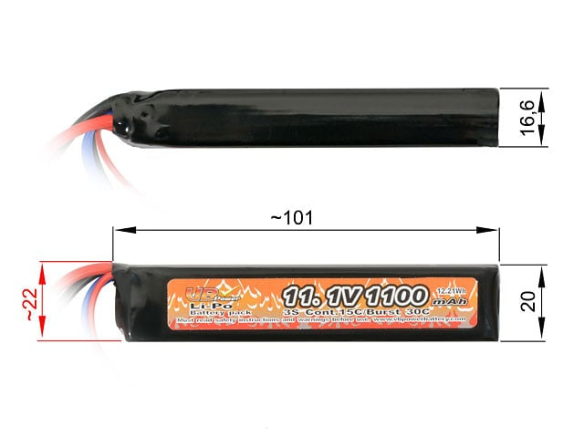 Batteria Li-Po 1100mAh 11,1V 15/30C di VICTORY BATTERY