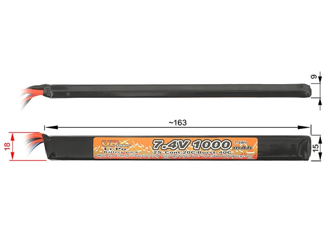 Batteria Li-Po 1000mAh 7,4V 20/40C di VICTORY BATTERY