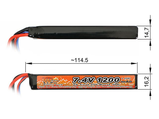 Batteria Li-Po 1200mAh 7,4V di VICTORY BATTERY
