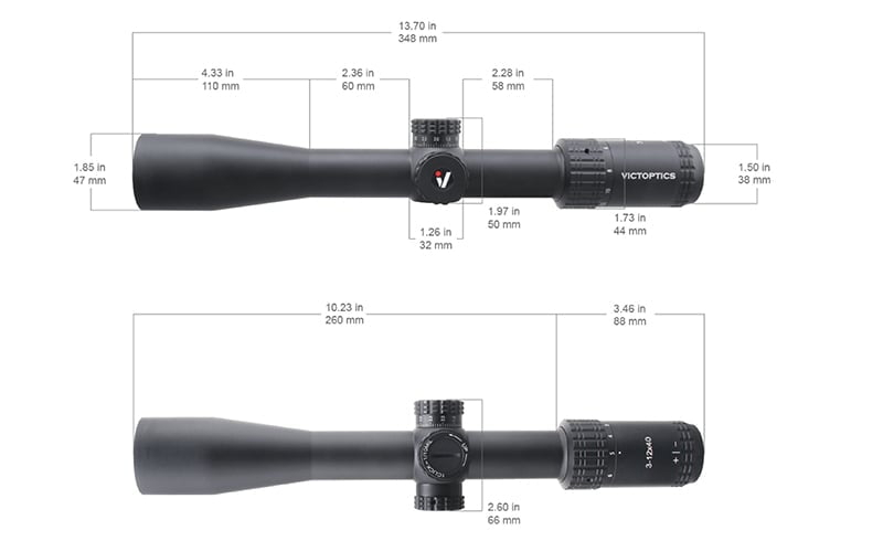 Ottica VICTOPTICS S4 3-12X40 di VECTOR OPTICS