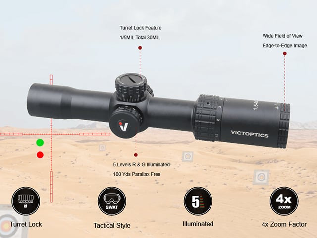 Ottica LPVO Victoptics S4 1.5-6X28 di VECTOR OPTICS