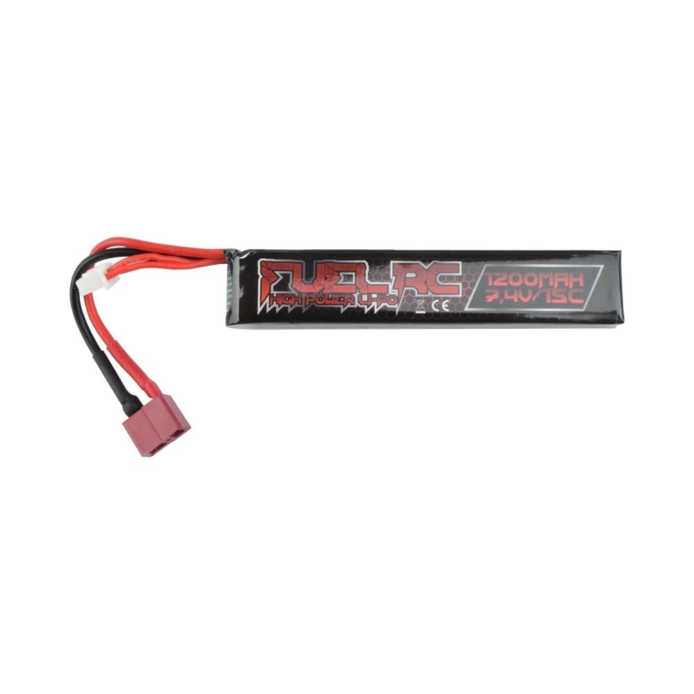 Batteria Li-Po 7.4V 1200mAh 15C Stick Deans per Softair di FUEL