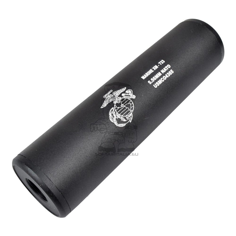 Silenziatore Tipo R 130x35mm per Softair di CYMA