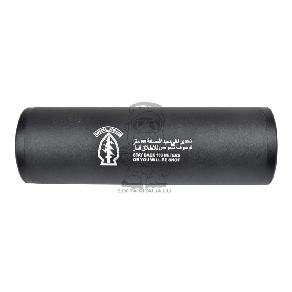 Silenziatore Tipo D 110x35mm per Softair di CYMA