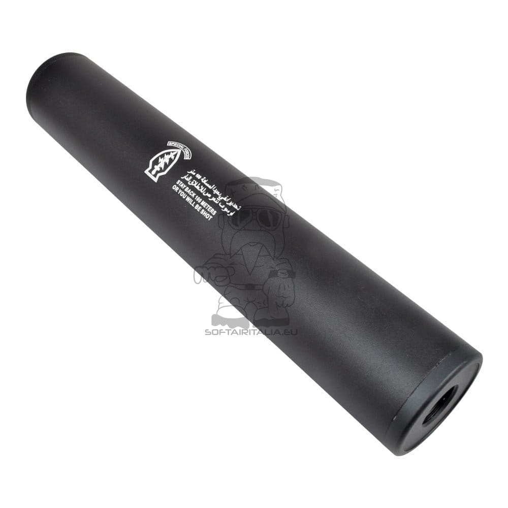Silenziatore Tipo D 195mm x 35mm per Softair di CYMA