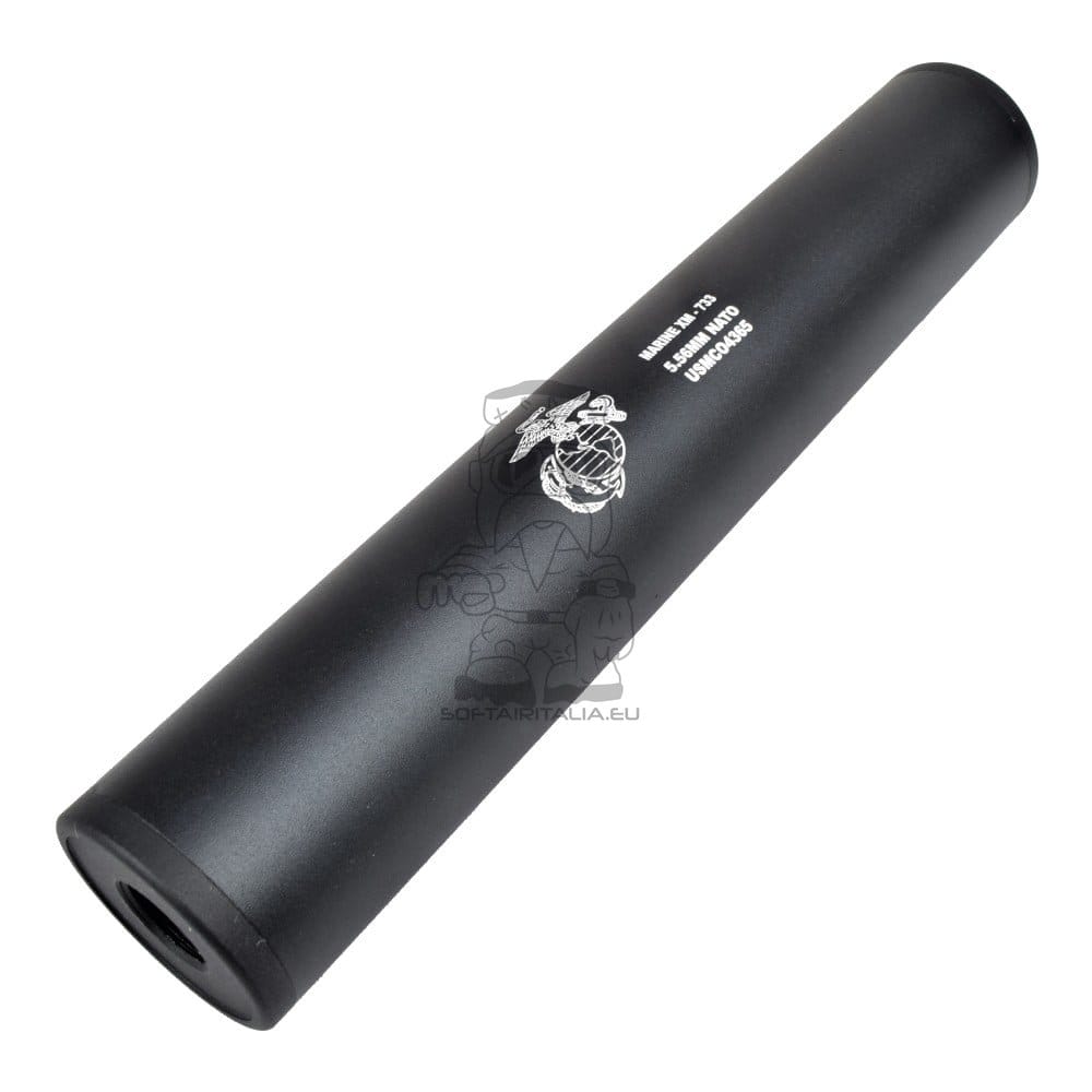 Silenziatore Tipo R 195mm x 35mm per Softair di CYMA