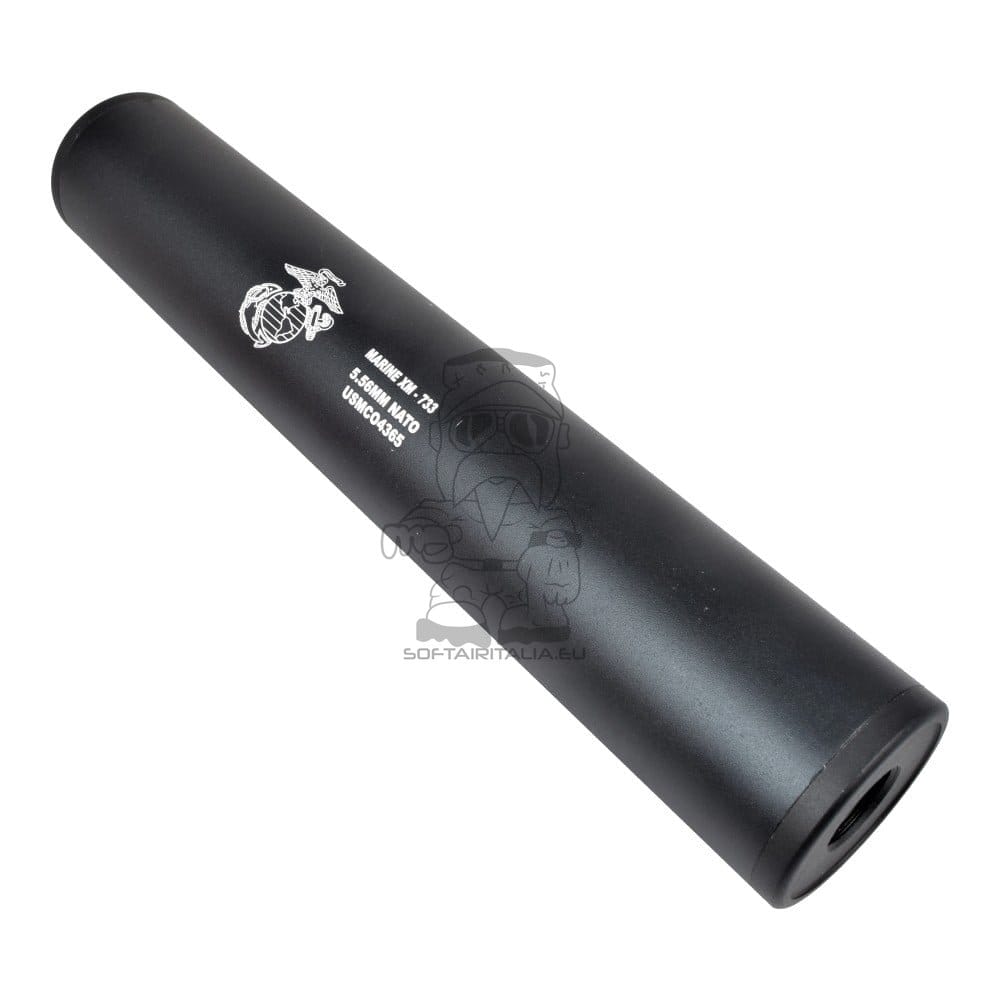 Silenziatore Tipo R 195mm x 35mm per Softair di CYMA
